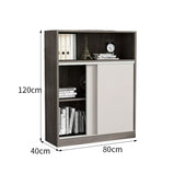 事務所用キャビネット　木製書庫　木製キャビネット　書庫　キャビネット　大容量収納スペース　スライドレール　エコ素材　シンプル　グレー　CWG-M-034