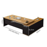 役員室用　社長室用　配線穴付き　Ⅼ字　サイドキャビネット付き　幕板付き　プレジデントデスク　パソコンデスク　事務机　エグゼクティブデスク　おしゃれ　木目調　LBZ-C070