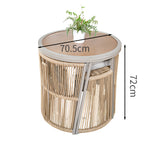 ガーデンテーブル　ガーデンセット　籐風家具　通気性　テーブル　チェア　デザイン性　爽やか　ウォールナット　HWZY-M053