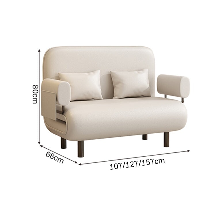 折りたたみ式　ローソファー　カウチソファ　ソファベッド　二人掛け　リクライニング　人間工学　サイド収納　炭素鋼フレーム　コンパクト　オレンジ　BSF-K038 - kaguyasu