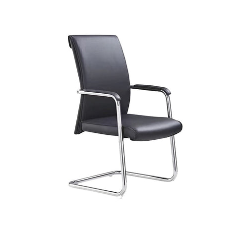 人間工学　フィット感　アームレスト　ループ脚　安定性　スチールフレーム　チェア　オフィスチェア　作業用　ＰＵレザー　なめらか　快適　心地よい　ブラック　BGY-K-013