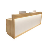 モダン　シンプル　明るい　受付カウンター　受付台　収納　引き出し　扉付き　LEDライト　配線孔　JDT-2214