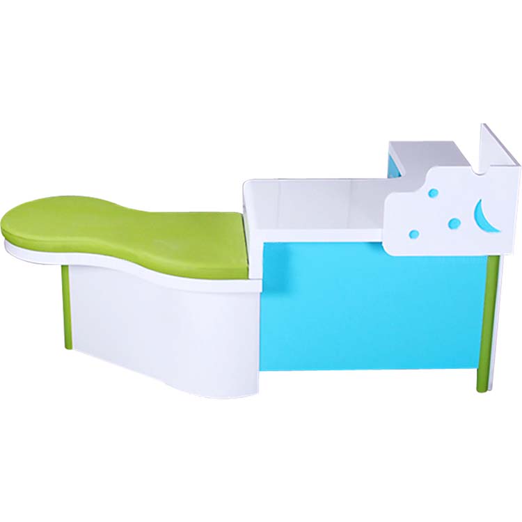 診察机　医療施設用什器　診察台　角丸　引出し付き　幕板付き　ベニヤ合板　カジュアル　ホワイト　グリーン　カスタマイズ可能　metamall