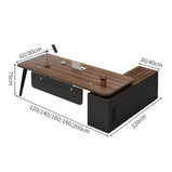 デスク　役員デスク　エグゼクティブ　広い天板　キャビネット　大容量　スチールフレーム　幕板　配線穴キャップ　落ち着き　木目調　LBZ-C064