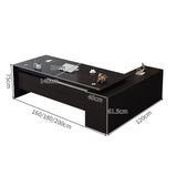 役員室用　社長室用　配線穴付き　Ⅼ字　サイドキャビネット付き　幕板付き　プレジデントデスク　パソコンデスク　事務机　エグゼクティブデスク　おしゃれ　木目調　LBZ-C070