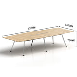 会議テーブル　ミーティングテーブル 会議用　スチールフレーム　ステンレス鋼　ハの字構造　広い下肢空間　スタイリッシュ　配線孔　シャープなエッジ　プラパート　ホワイト　HYZ-M032