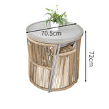 ガーデンテーブル　ガーデンセット　籐風家具　通気性　テーブル　チェア　デザイン性　爽やか　ウォールナット　HWZY-M053