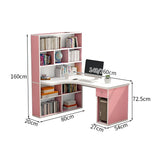 エコ板材　Ｒ仕上げ　Ｌ字型天板　多段式収納棚　機能的　デスク　パソコンデスク　作業用　コーナー設置　シンプル　簡素　実用　カスタマイズ可能　BGZ-K-164   