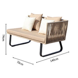 ガーデンソファ　ガーデンテーブル　屋外家具　籐風家具　ラタン風家具　人工ラタン　高密度ウレタンフォーム　PEラタン　カスタマイズ可能　HWZY-M-003