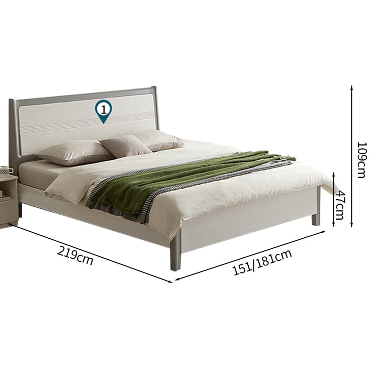 すのこ高さ調節可能　背もたれ　天然木　補強フレーム　Ｒ加工　安定性　頑丈　すのこ　ベッド　二人用　すっきり　シンプル　グレー　BED-K-060