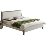 すのこ高さ調節可能　背もたれ　天然木　補強フレーム　Ｒ加工　安定性　頑丈　すのこ　ベッド　二人用　すっきり　シンプル　グレー　BED-K-060