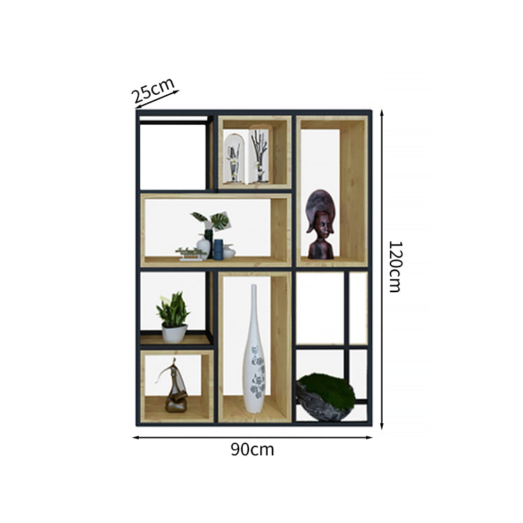 多段式　オープン収納　分類収納　大容量　天然木　アイアンフレーム　頑丈　安定性　プラパート　収納ラック　収納棚　オフィス用　洗練　使い勝手　BGGB-M005