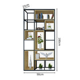 多段式　オープン収納　分類収納　大容量　天然木　アイアンフレーム　頑丈　安定性　プラパート　収納ラック　収納棚　オフィス用　洗練　使い勝手　BGGB-M005