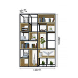 多段式　オープン収納　分類収納　大容量　天然木　アイアンフレーム　頑丈　安定性　プラパート　収納ラック　収納棚　オフィス用　洗練　使い勝手　BGGB-M005