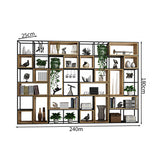 多段式　オープン収納　分類収納　大容量　天然木　アイアンフレーム　頑丈　安定性　プラパート　収納ラック　収納棚　オフィス用　洗練　使い勝手　BGGB-M005