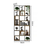 多段式　オープン収納　分類収納　大容量　天然木　アイアンフレーム　頑丈　安定性　プラパート　収納ラック　収納棚　オフィス用　洗練　使い勝手　BGGB-M005