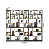 多段式　オープン収納　分類収納　大容量　天然木　アイアンフレーム　頑丈　安定性　プラパート　収納ラック　収納棚　オフィス用　洗練　使い勝手　BGGB-M005