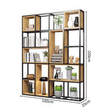 多段式　オープン収納　分類収納　大容量　天然木　アイアンフレーム　頑丈　安定性　プラパート　収納ラック　収納棚　オフィス用　洗練　使い勝手　BGGB-M005