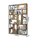 多段式　オープン収納　分類収納　大容量　天然木　アイアンフレーム　頑丈　安定性　プラパート　収納ラック　収納棚　オフィス用　洗練　使い勝手　BGGB-M005