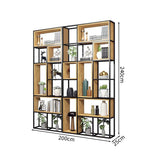 多段式　オープン収納　分類収納　大容量　天然木　アイアンフレーム　頑丈　安定性　プラパート　収納ラック　収納棚　オフィス用　洗練　使い勝手　BGGB-M005