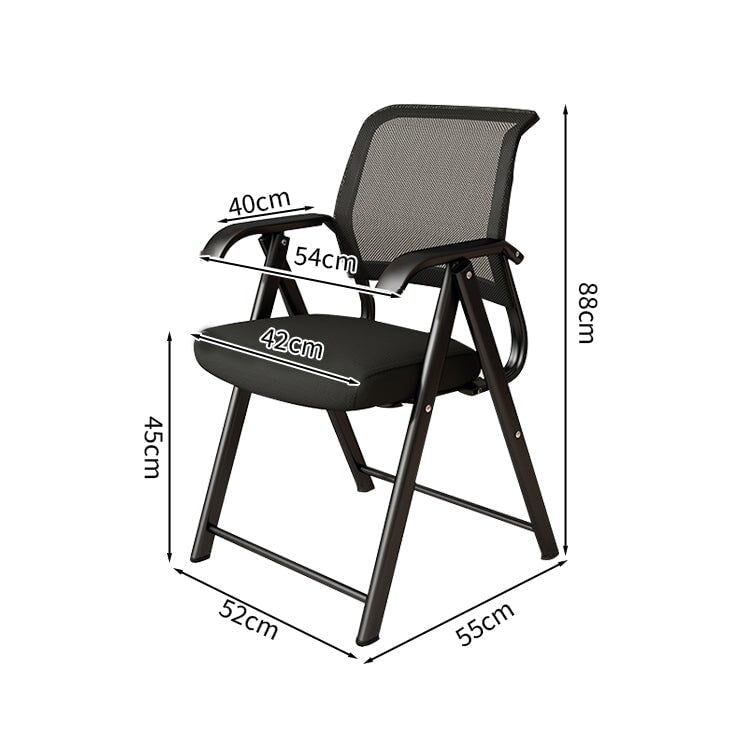 オフィスチェア　作業用チェア　折り畳み機能　メッシュ生地　高反発ウレタン　肘掛け　厚みのあるクッション　通気性　BGY-M028