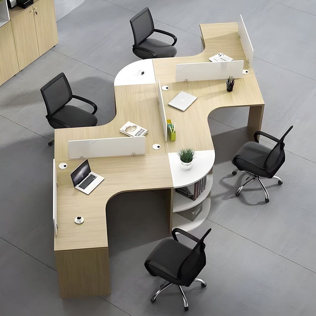 オフィスデスク,テーブル,アーチ型,キャビネット付き,選択可,事務机 