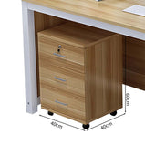 事務デスク 収納　オフィスデスク　オフィス用　木目調　PCカート付き　引出し付き　錠付き　配線孔付き　ホワイト　カスタマイズ可能　BGZ-M-130-kc