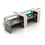 オフィスデスク　パソコンデスク　事務デスク　配線穴付き　ダイヤル錠付き　パネル脚　扉付き収納　シンプル　グレー　カスタマイズ可能　BGZ-M-137　metamall