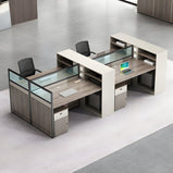 オフィスデスク　パソコンデスク　事務デスク　配線穴付き　ダイヤル錠付き　パネル脚　扉付き収納　シンプル　グレー　カスタマイズ可能　BGZ-M-137　metamall