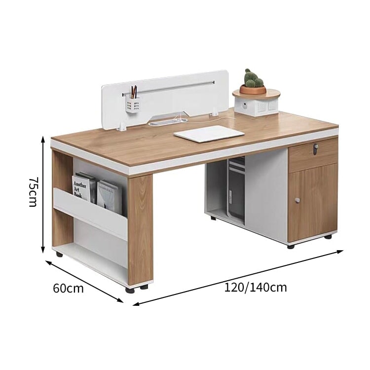 オフィスデスク　PCデスク　オフィス家具　PC収納　ダイヤル錠付き　引出し付き　トップパネル付き　カジュアル　ホワイト　カスタマイズ可能　BGZ-M-144　metamall