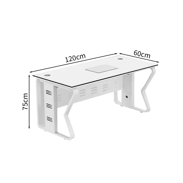 オフィスデスク　ワークデスク　アジャスター付き　配線穴付き　錠付き　扉付き収納　トップパネル付き　キャスター付き　ホワイト　カスタマイズ可能　BGZ-M-148
