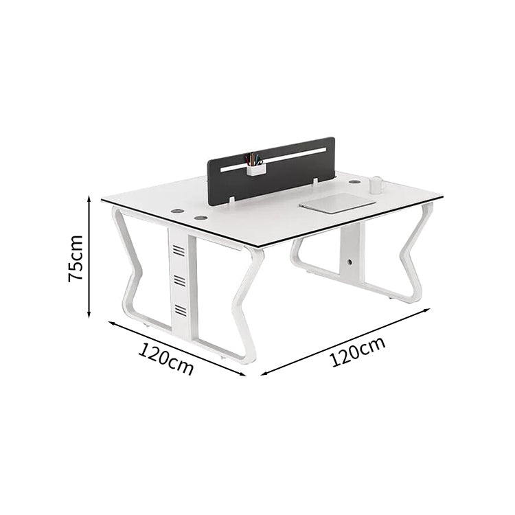 オフィスデスク　ワークデスク　アジャスター付き　配線穴付き　錠付き　扉付き収納　トップパネル付き　キャスター付き　ホワイト　カスタマイズ可能　BGZ-M-148