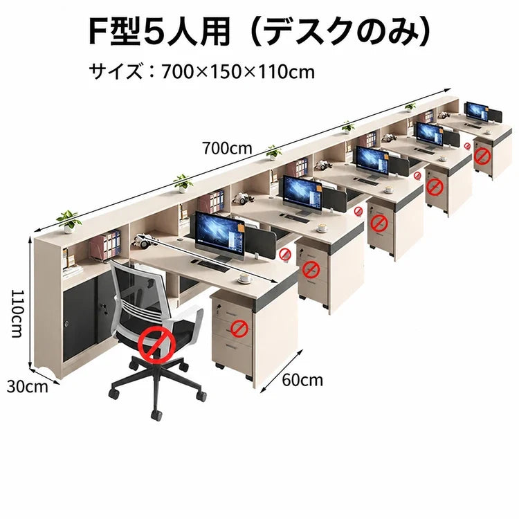 BGZ-K062-21 | F型5人用（なし） / 700*150*110cm | 日本語・cm選択画像