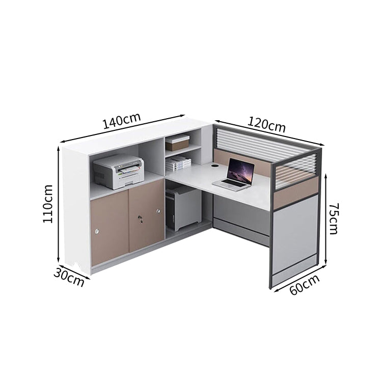 l 型 デスク オフィス　シンプルデザイン　メラミン化粧板　ワイヤレス充電器　卓上パーテーション　サイドキャビネット　シンプルデザイン　ホワイト　カスタマイズ可能　BGZ-M002