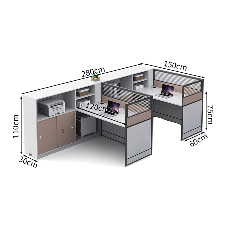 l 型 デスク オフィス　シンプルデザイン　メラミン化粧板　ワイヤレス充電器　卓上パーテーション　サイドキャビネット　シンプルデザイン　ホワイト　カスタマイズ可能　BGZ-M002
