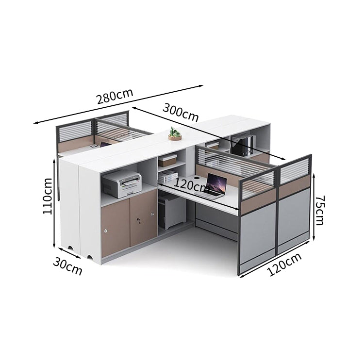 l 型 デスク オフィス　シンプルデザイン　メラミン化粧板　ワイヤレス充電器　卓上パーテーション　サイドキャビネット　シンプルデザイン　ホワイト　カスタマイズ可能　BGZ-M002