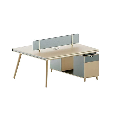 おしゃれ デスク　事務デスク　片袖机　ワークデスク　大容量収納　鍵付き　引き出し付き　PC収納　配線穴付き　ナチュラル　グリーン　カスタマイズ可能　BGZ-M-044