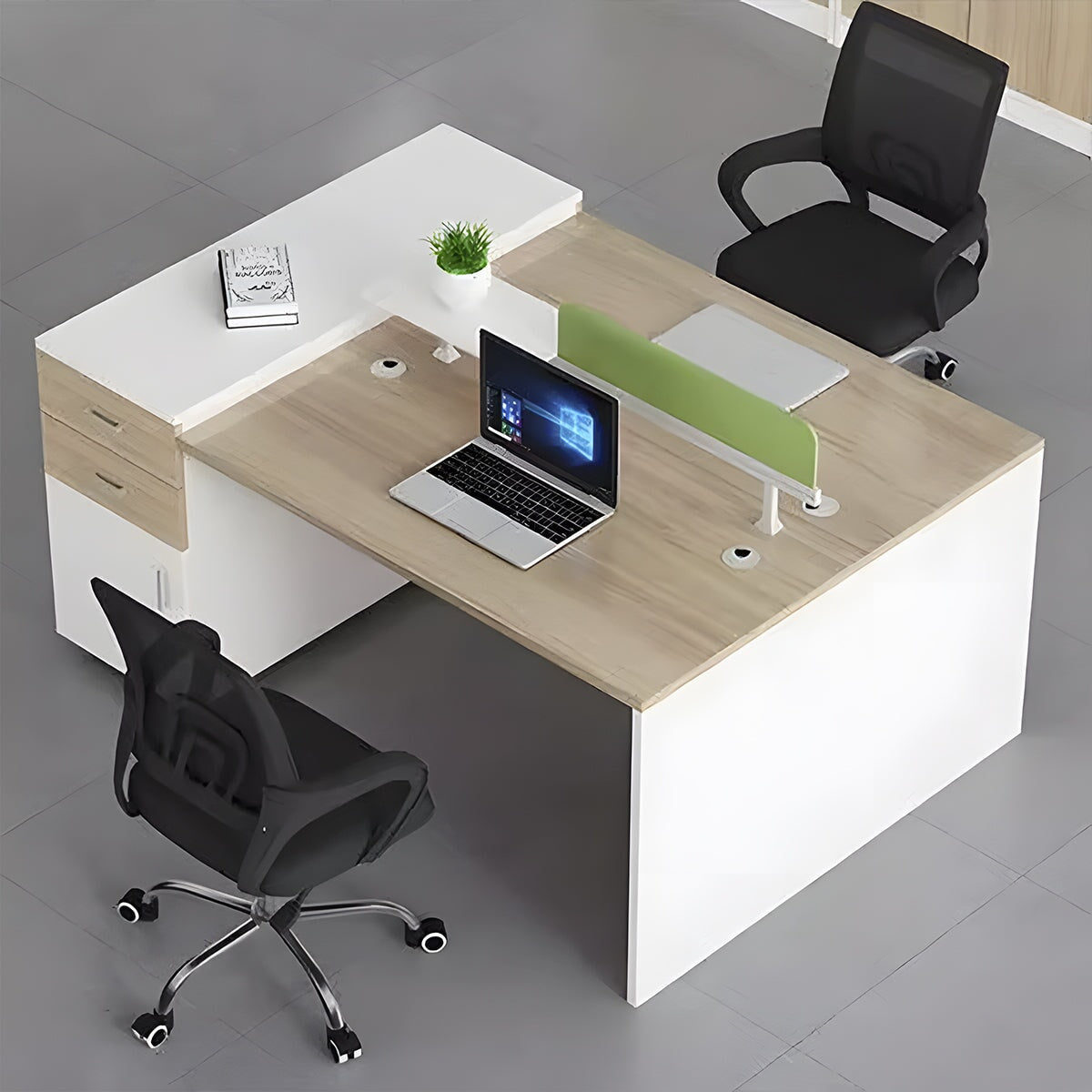 オフィスデスク　ナチュラルテイスト　メラミン化粧板　サイドキャビネット　配線孔　デスクトップパネル　コンセント取付可能　長持ちしやすい　ナチュラル　カスタマイズ可能　 metamall