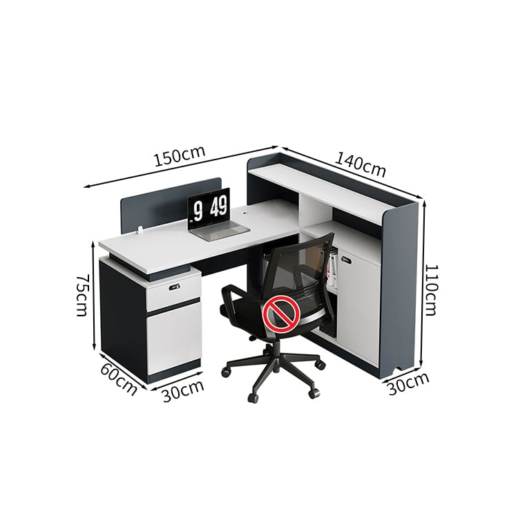 オフィスデスク　サイドキャビネット　大容量収納　ダイヤル錠　使い勝手　パネル付き　シンプル 　ホワイト　グレー　カスタマイズ可能　BGZ-M064