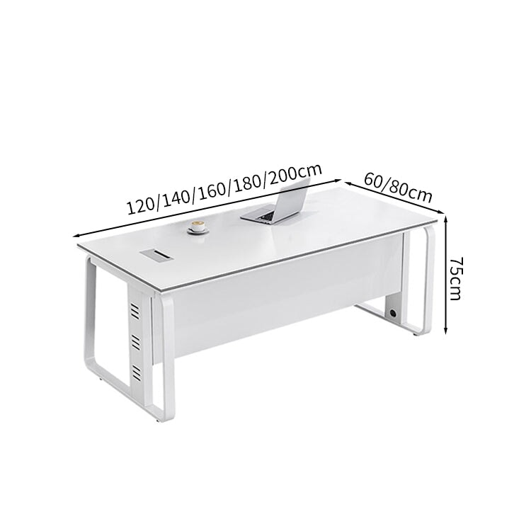 事務机　オフィスデスク　スチールフレーム　幕板付き　厚みのある天板　エコ素材　配線孔付き　サイドキャビネット　カスタマイズ可能　BGZ-M065