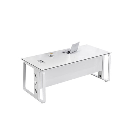 事務机　オフィスデスク　スチールフレーム　幕板付き　厚みのある天板　エコ素材　配線孔付き　サイドキャビネット　カスタマイズ可能　BGZ-M065