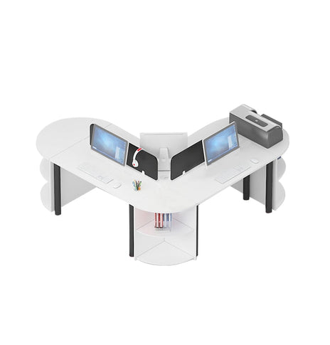 収納棚　オープン式　Ｒ仕上げ　広い天板　L字型　ゆとり　デスクトップパネル　デスク　オフィスデスク　シンプル　洗練　デザイン性　BGZ-M067