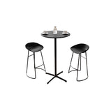 バーテーブル　テーブルセット　丸み　焼付ワニス　コンパクト　チェア　お手入れ簡単　焼付ワニス　高防水性　高品質　ホワイト　ブラック　カスタマイズ可能　BTZ-M020