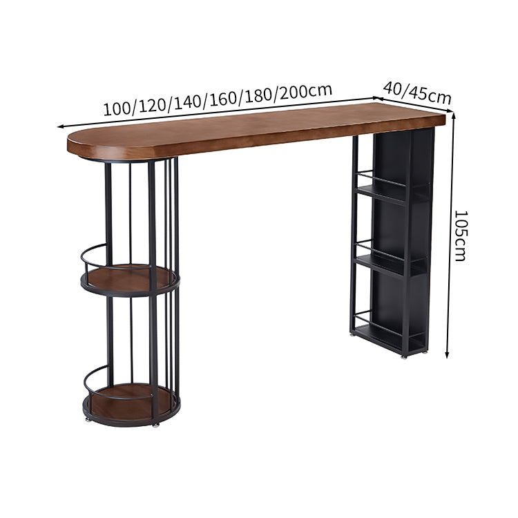 天然パイン材　アイアンフレーム　頑丈　Ｒ仕上げ　収納棚　多段式　プラパート　テーブル　カウンターテーブル　スタイリッシュ　カスタマイズ可能　BTZ-M022