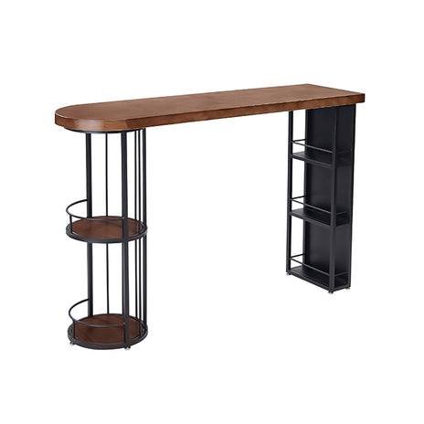 天然パイン材　アイアンフレーム　頑丈　Ｒ仕上げ　収納棚　多段式　プラパート　テーブル　カウンターテーブル　スタイリッシュ　カスタマイズ可能　BTZ-M022