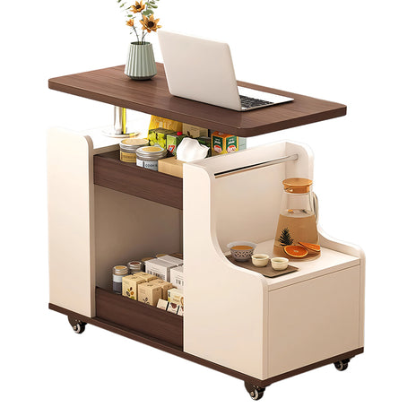 360°回転天板　エコ素材　Ｒ加工　プッシュオープン扉　キャスター　サイドテーブル　リビングテーブル　テーブル　木目調　デザイン性　カスタマイズ可能　CJ-M059