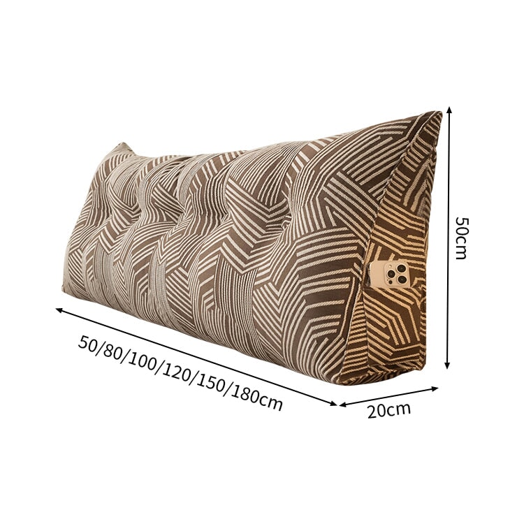 背もたれクッション　ラージベッドレスト　ヘッドボードクッション　　柔らか　ウレタン　背もたれ　高通気　人間工学　コットンリネン生地　サイドポケット　CTKD-M003　metamall