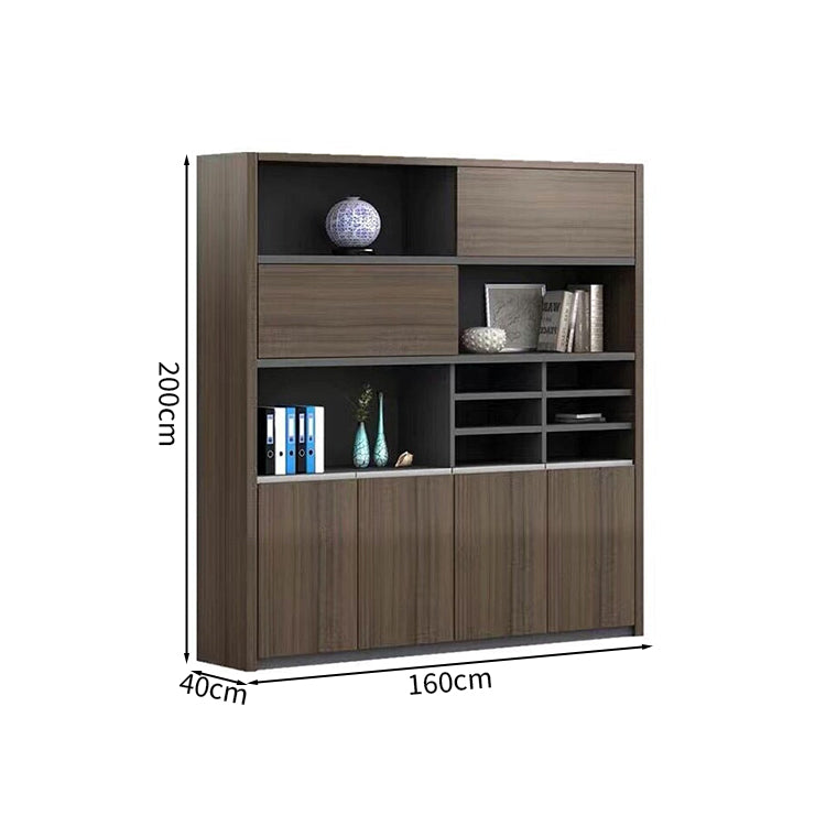 社長室用キャビネット　書類整理棚　オフィスキャビネット　キャビネット　社長室　分類収納　インテリア性　シンプル　ブラウン　カスタマイズ可能　CWG-M-104