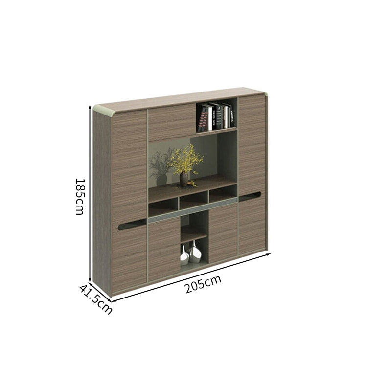 分類収納　ワニス塗装　木目調　オフィスキャビネット　ファイリングキャビネット　木製書庫　書類整理棚　シック　優しい　ブラウン　カスタマイズ可能　CWG-M008