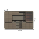 分類収納　ワニス塗装　木目調　オフィスキャビネット　ファイリングキャビネット　木製書庫　書類整理棚　シック　優しい　ブラウン　カスタマイズ可能　CWG-M008